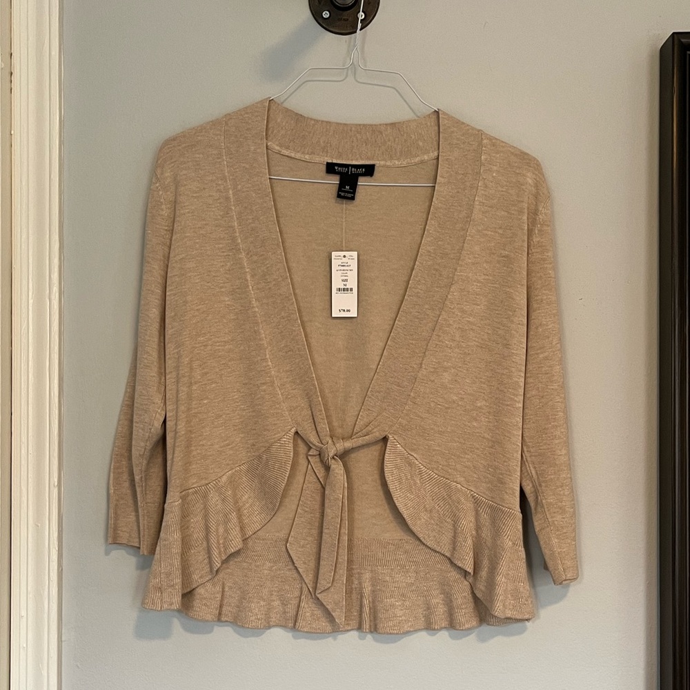 NWT White House Black Market Beige Cardigan
